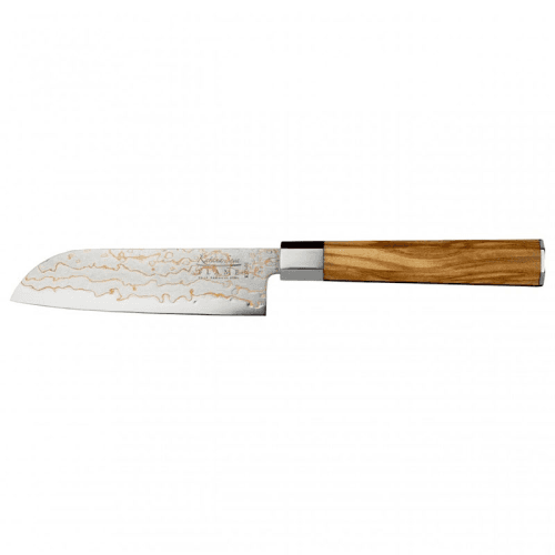 Image showing the Flame Santoku Knife, 12cm, Olive Wood product.