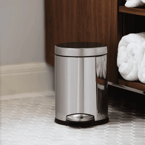 Image showing the Round Pedal Bin, 4.5L, Polished Stainless Steel product.