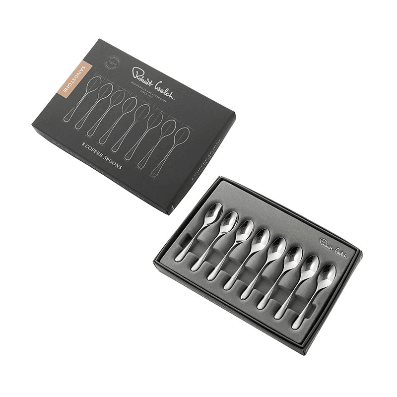 Sandstone Set of 8 Coffee Spoons, L10.5cm, Stainless Steel
