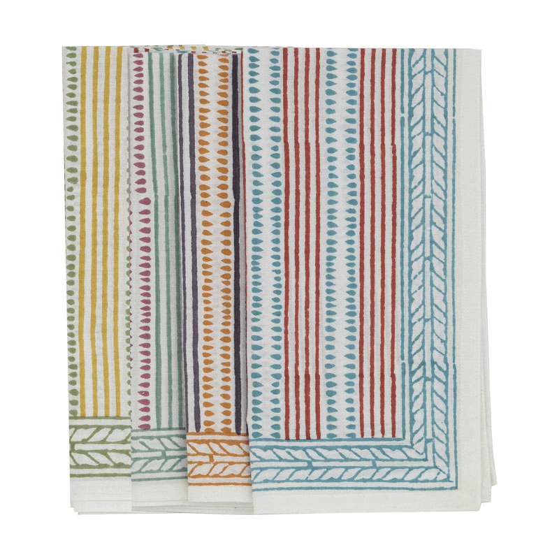 Spots & Stripes Set of 6 Napkins, 50 x 50cm, Mutli