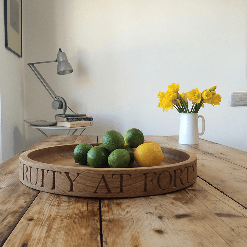 Personalised Large Fruit Bowl, Oak