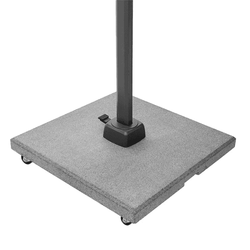 Image showing the Salerno Wheeled Parasol Base, 90kg, Hammered Grey Granite product.