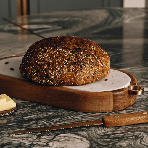 Image showing the Esk Bread Board, L44 x W21cm, White product.