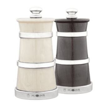 Image showing the Silver Salt & Pepper Mill Set, Churns. Blackwood product.