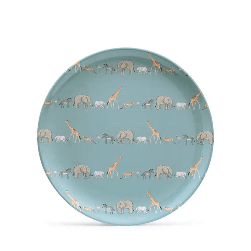 Animals of the Savannah Dinner Plate, D25cm, Blue