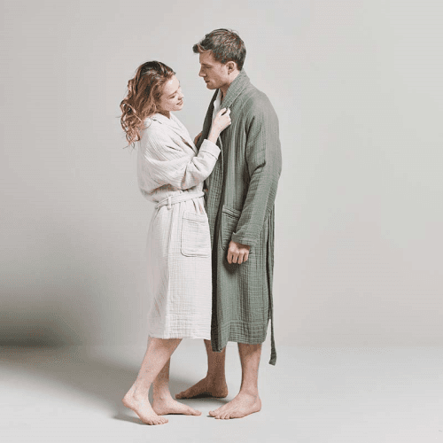 Image showing the The Dream Cotton Robe, Extra Extra Large, Moss product.