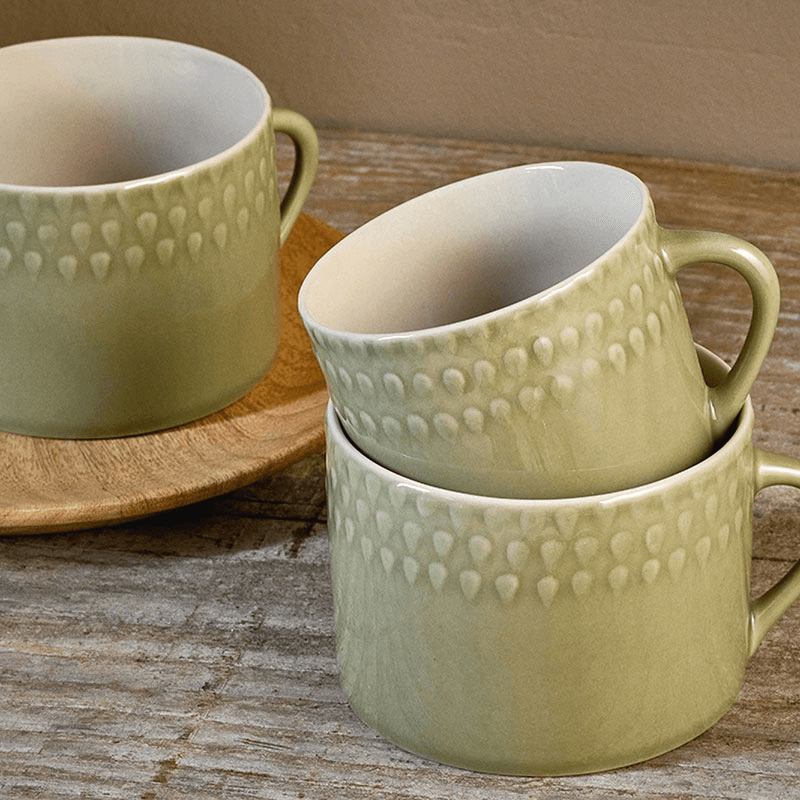 Ela Set of 2 Mugs, 200ml, Sage Green