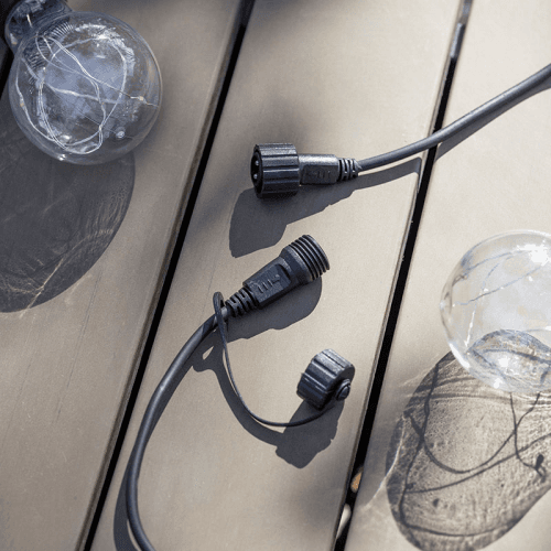 Image showing the Classic Festoon Lights Extension Kit, 10 Bulbs, Black product.