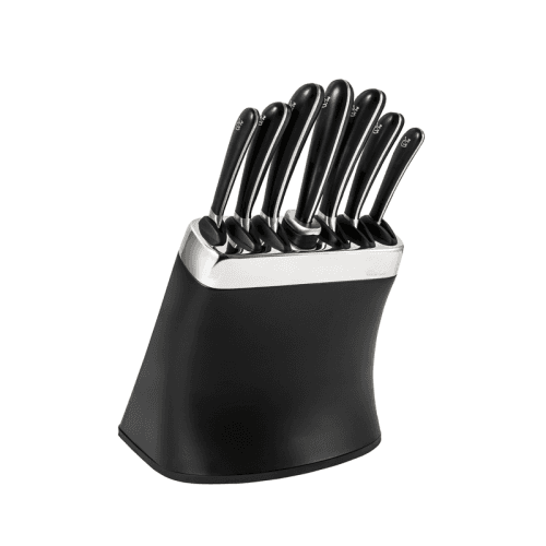 Image showing the Signature Knife Block Set with 6 Knives & Steel Sharpener, Black product.
