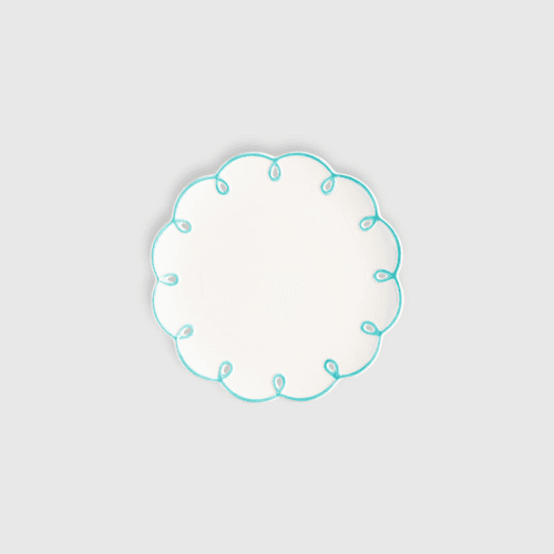Image showing the Squiggle Set of 4 Starter Plates, D19cm, Turquoise product.