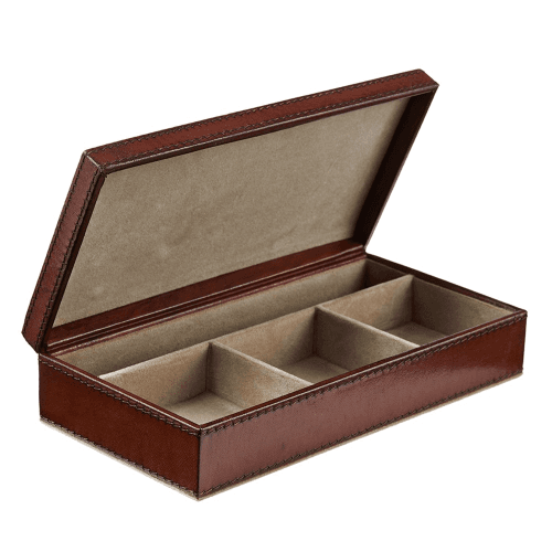 Image showing the Cufflink Box, Tan Leather , 20x10x5cm product.