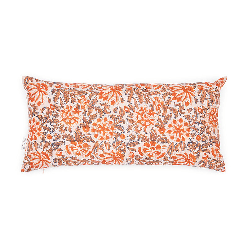 Zaha Reversible Bolster Cushion, 42cm x 26cm, Orange / Purple