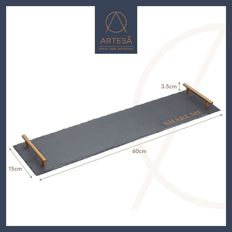 Rectangular platter, W60 x L15 x H3.5cm, Slate