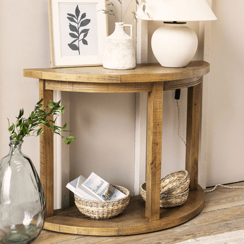 Image showing the Oxhill Curved Console Table, Natural product.