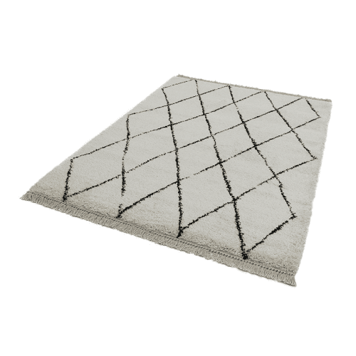Image showing the Rocco diamond berber style rug, 200 x 290cm, cream product.