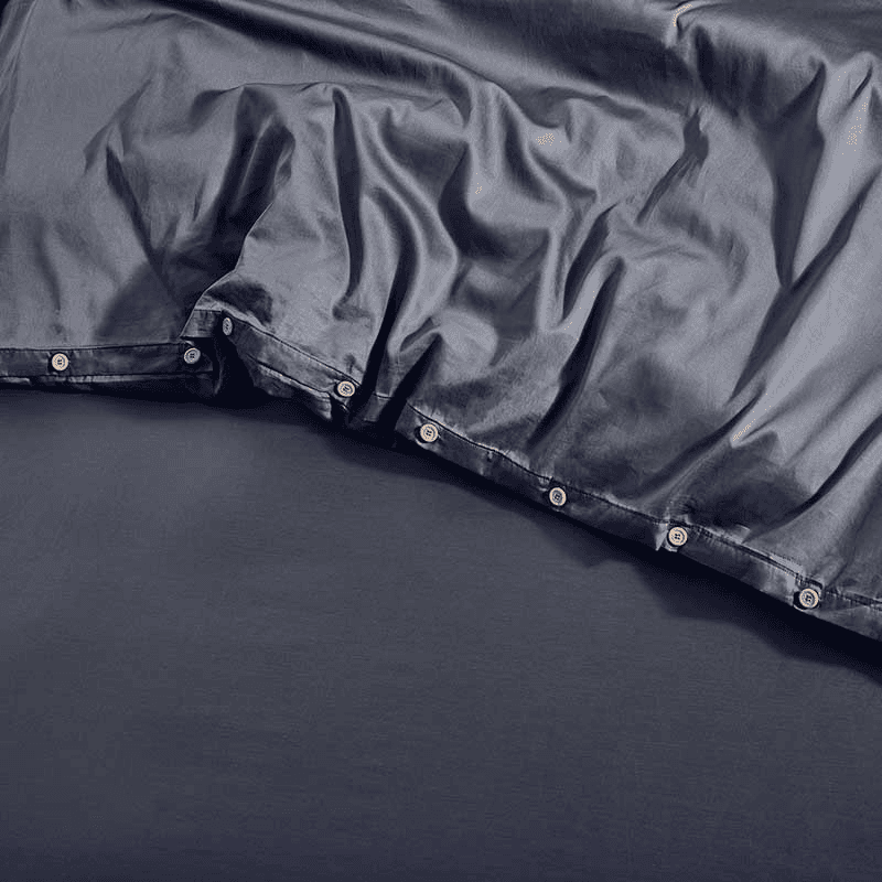Luxe Cotton Double Duvet Cover, Ink
