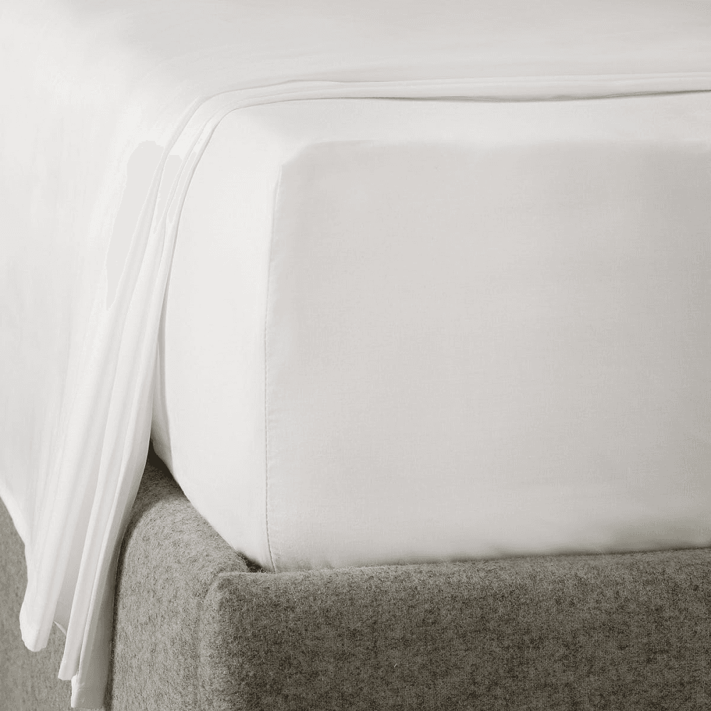 Savoy - 400 Thread Count Egyptian Cotton King deep fitted sheet, W150 x L200 x D34cm, White