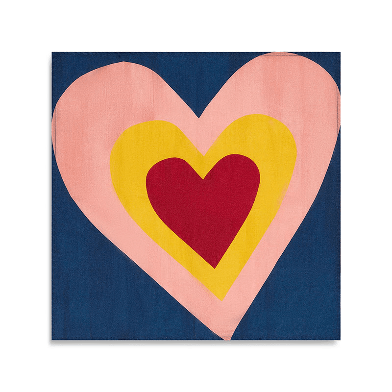 S&B Heart Linen Set of 6 Napkins, 50cm x 50cm, Multi