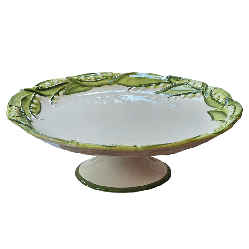 Lily Of The Valley Cake Stand, D27 X H9cm, Green