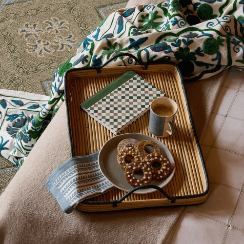 Image showing the Rattan Tray, 50cm, Blue product.