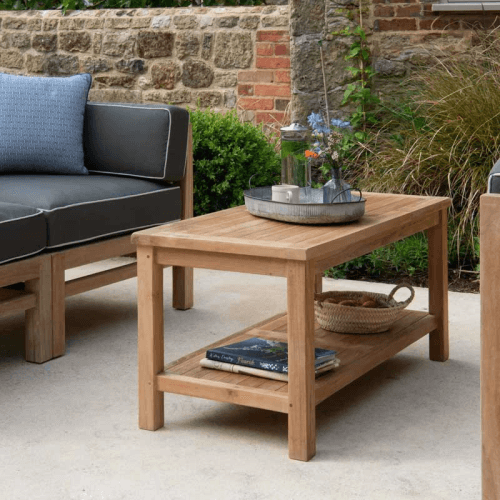 Image showing the Rose Coffee Table With Shelf, L50 x W100cm, Teak product.