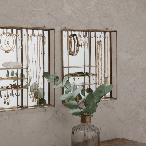 Image showing the Bequai Wall Hung Jewellery Box, H30.5 x W50cm, Antique Brass product.