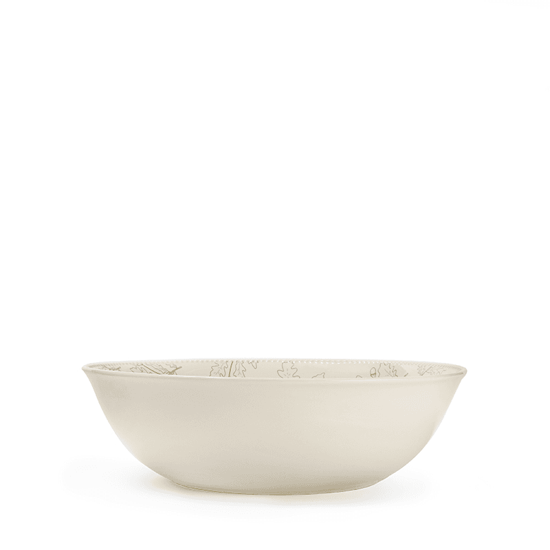 Acorn &  Oak Serving Bowl, D33.5cm, Natural