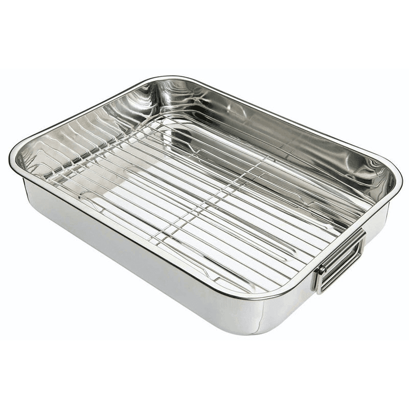 Large roaster and rack, 42 x 32cm, Stainless Steel