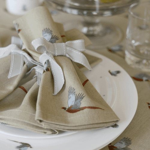Image showing the Pheasant Set of 4 napkins product.