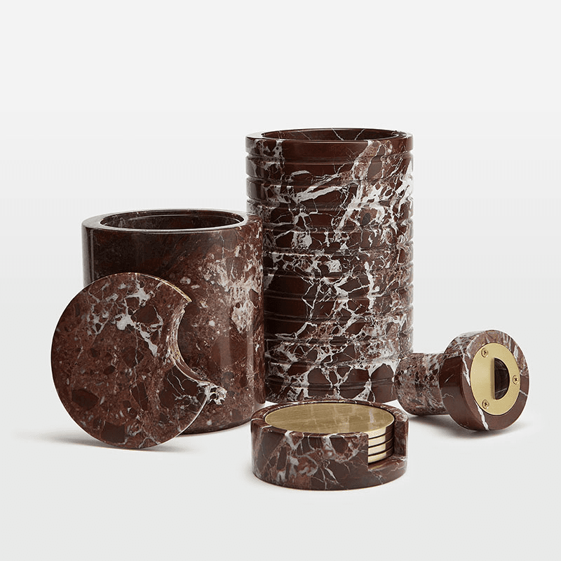 Pavel Ice Bucket, Red Marble