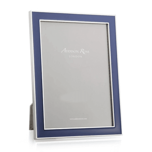 Image showing the Photograph Frame, Navy Blue Enamel & Silver, 5x7" product.