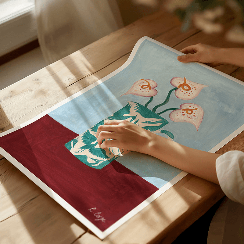 Herons Jug Print, A3, Teal
