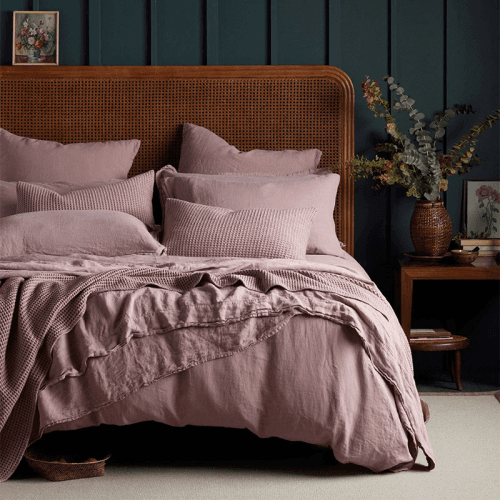 Image showing the Linen Duvet Cover, Superking, Vintage Rose product.