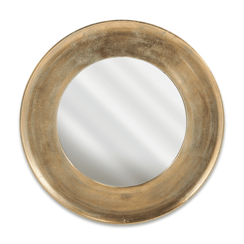 Image showing the Yakira Small Mirror, H62 x W62 x D2cm, Metallic product.