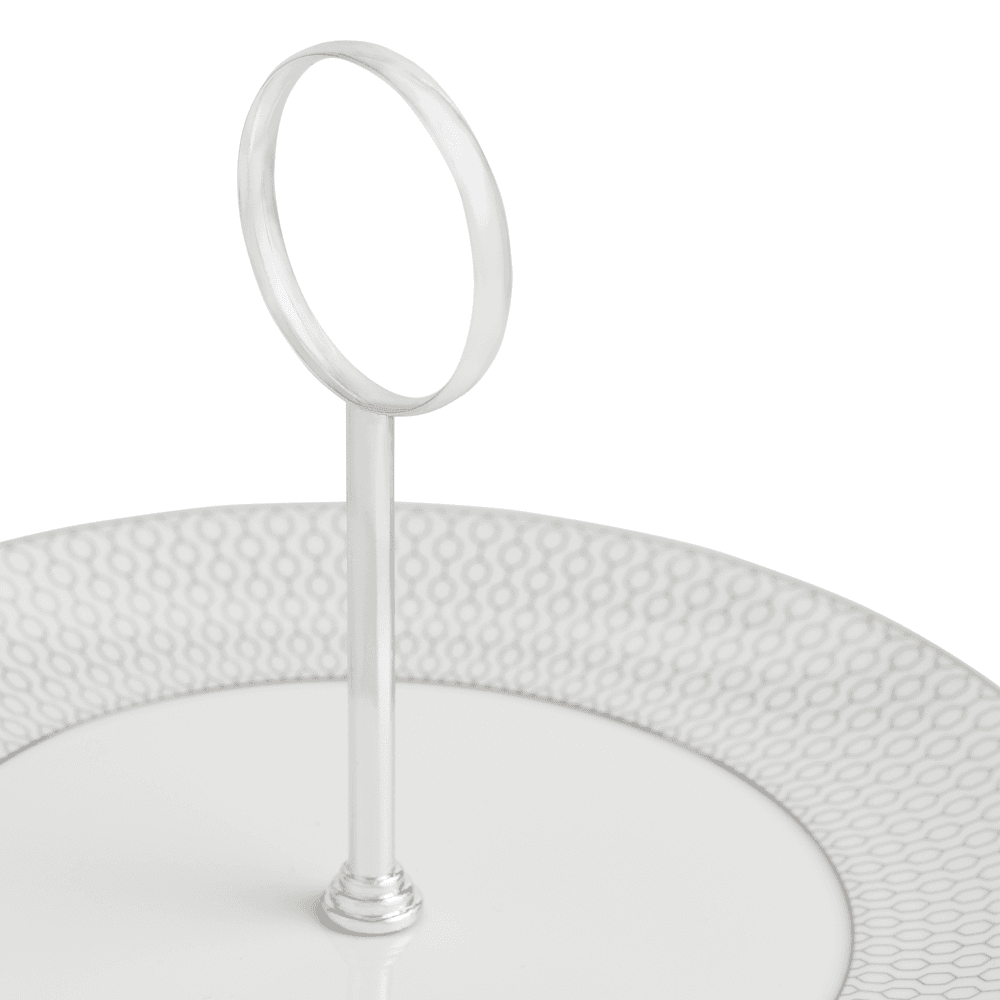Gio Platinum 2 Tier Cake Stand, Platinum