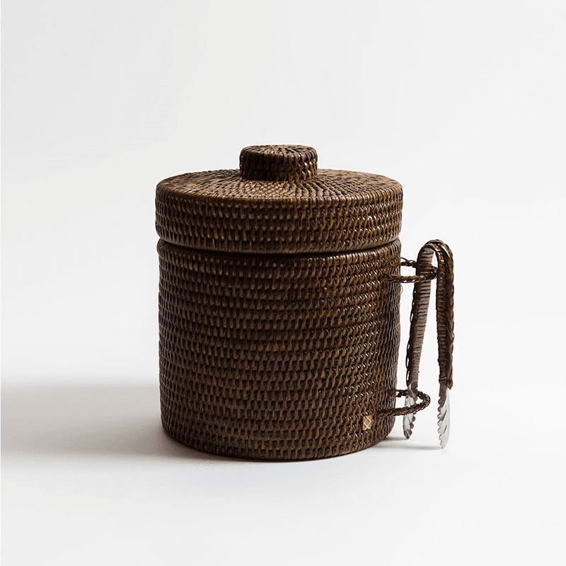 Stand Rattan Ice Bucket, H25cm, Brown