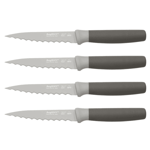 Image showing the Leo, Set of 4 Steak Knife, Grey product.