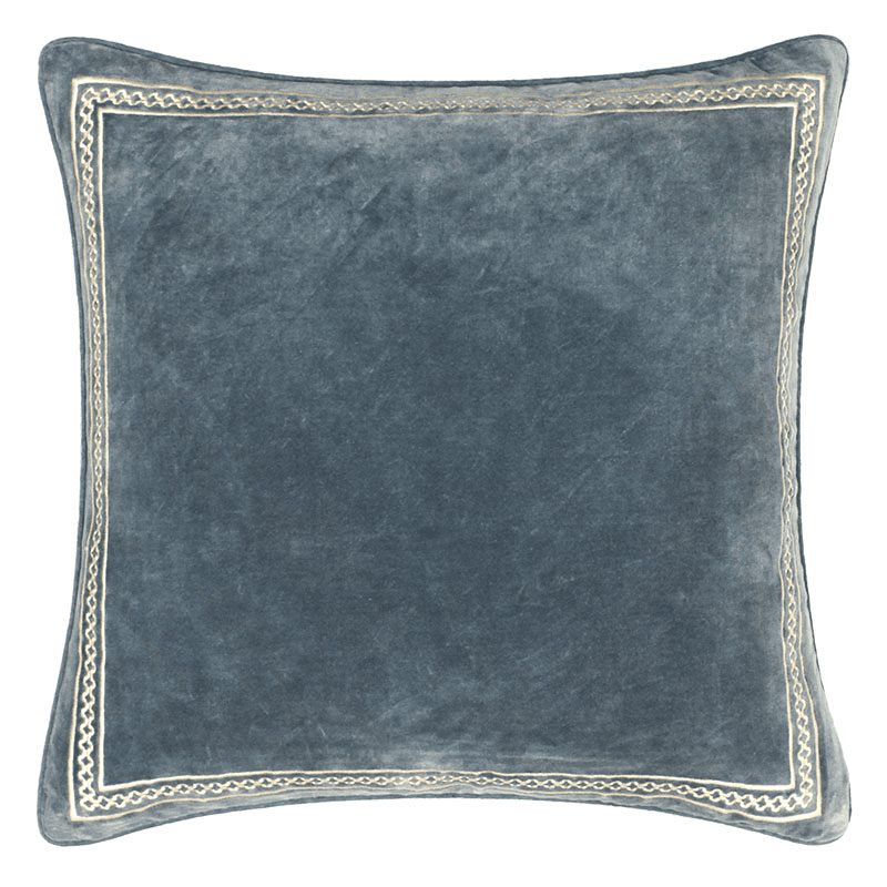 Shisho Velvet Cushion, 55 x 55cm, Indigo Blue