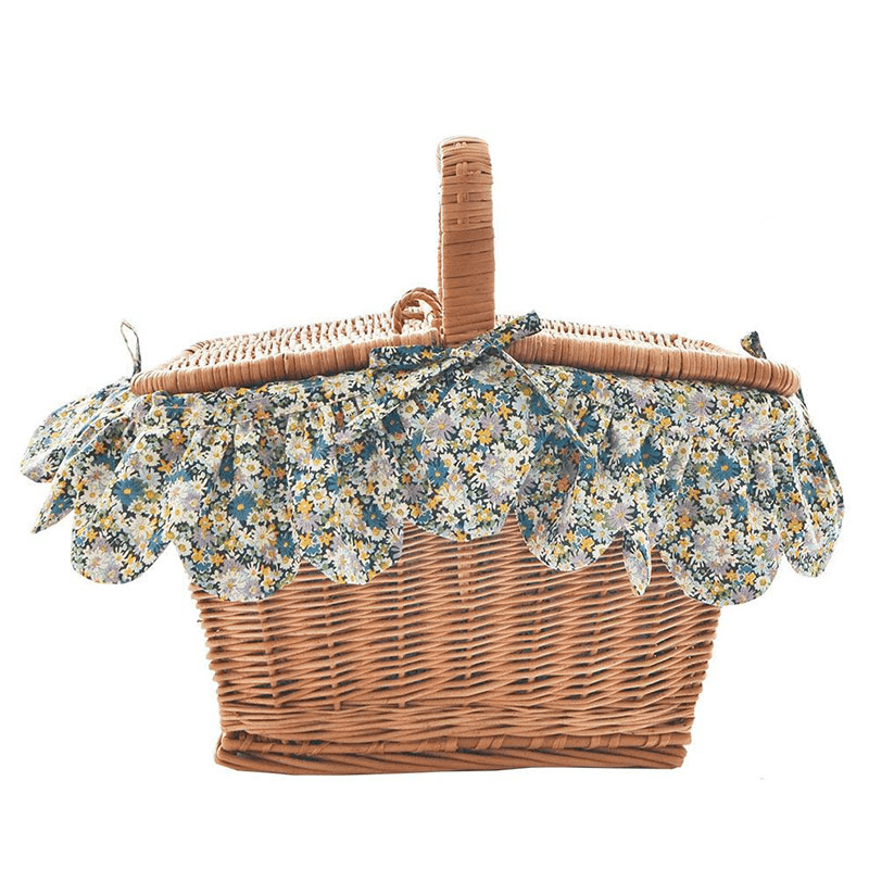 Libby Rectangle Picnic Basket, Blue