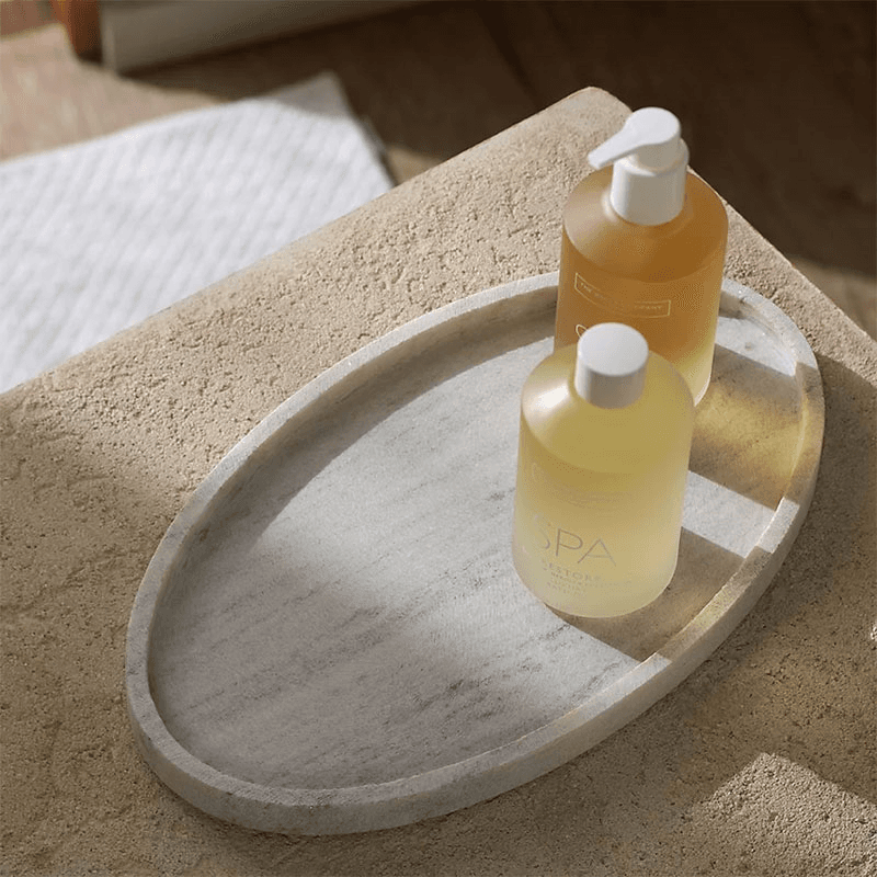 Marble Oval Board, 20 x 34cm, Grey / Stone