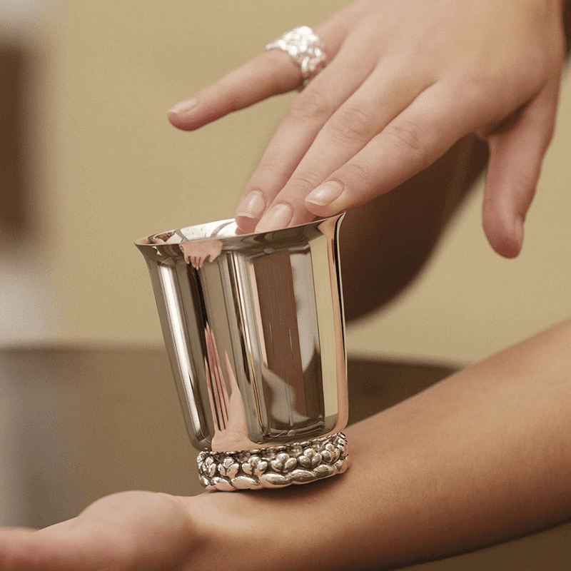 Babylone Cup, H8.5 x D7cm, Silver