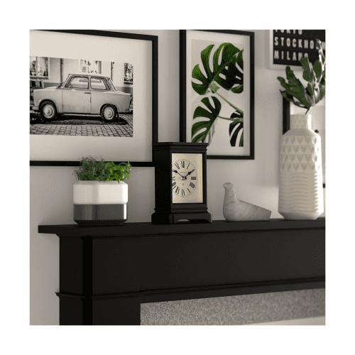 Image showing the Time Lord Mantel clock, H22 x W14 x D8cm, Black product.