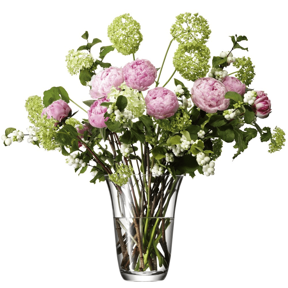 Flower Open bouquet vase, 23cm, clear