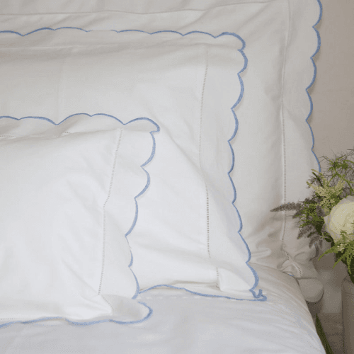 Image showing the Scallop Standard Pillowcase, Blue product.