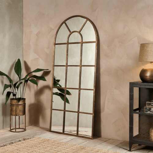Image showing the Imoma Full Length Arch Mirror, H180 x W80cm, Brass product.