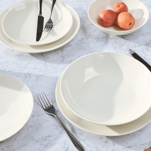 Image showing the Lambeth 12-Piece Dinnerware Set, White product.