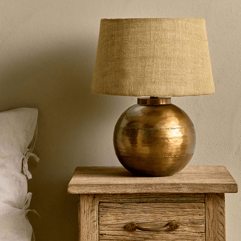 Rasan Table Lamp, H25.5cm, Antique Brass