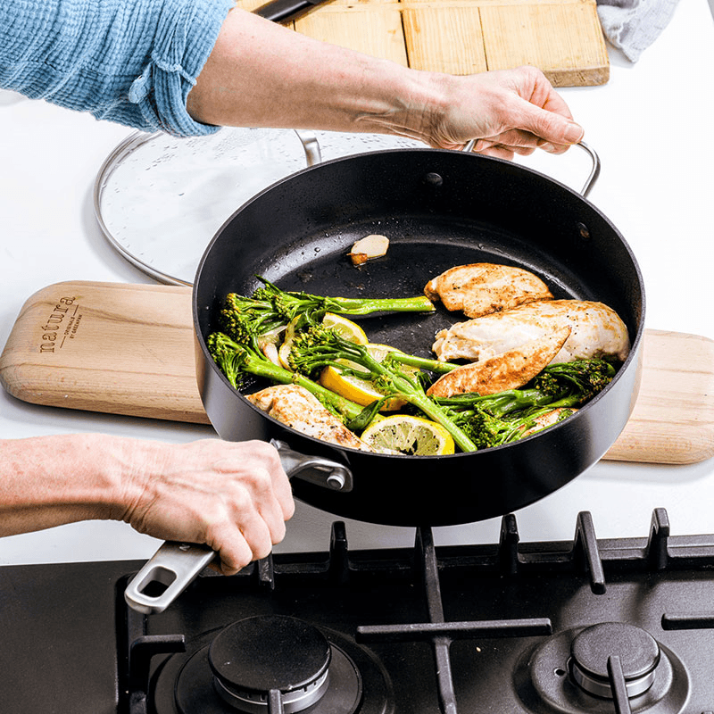 Copenhagen Non-Stick Skillet with Lid, 24, Black