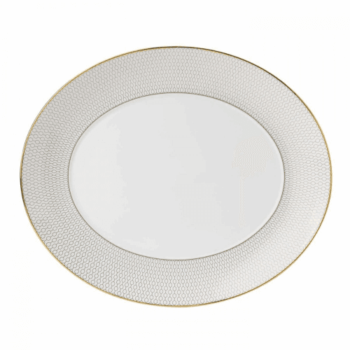 Image showing the Gio Gold Oval serving platter, 33cm, Gold/White product.