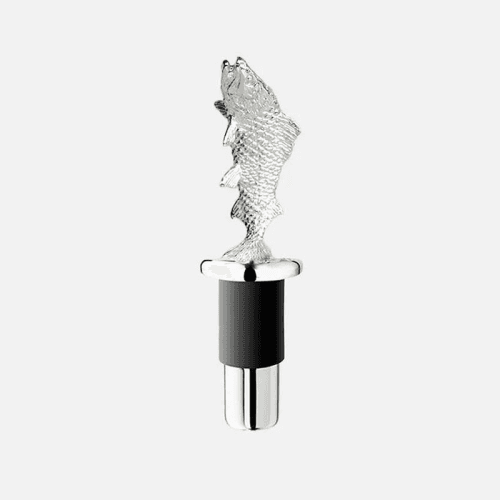 Image showing the Salmon Silver Plated Bottle Stopper, 10 x 3.5cm, Silver product.